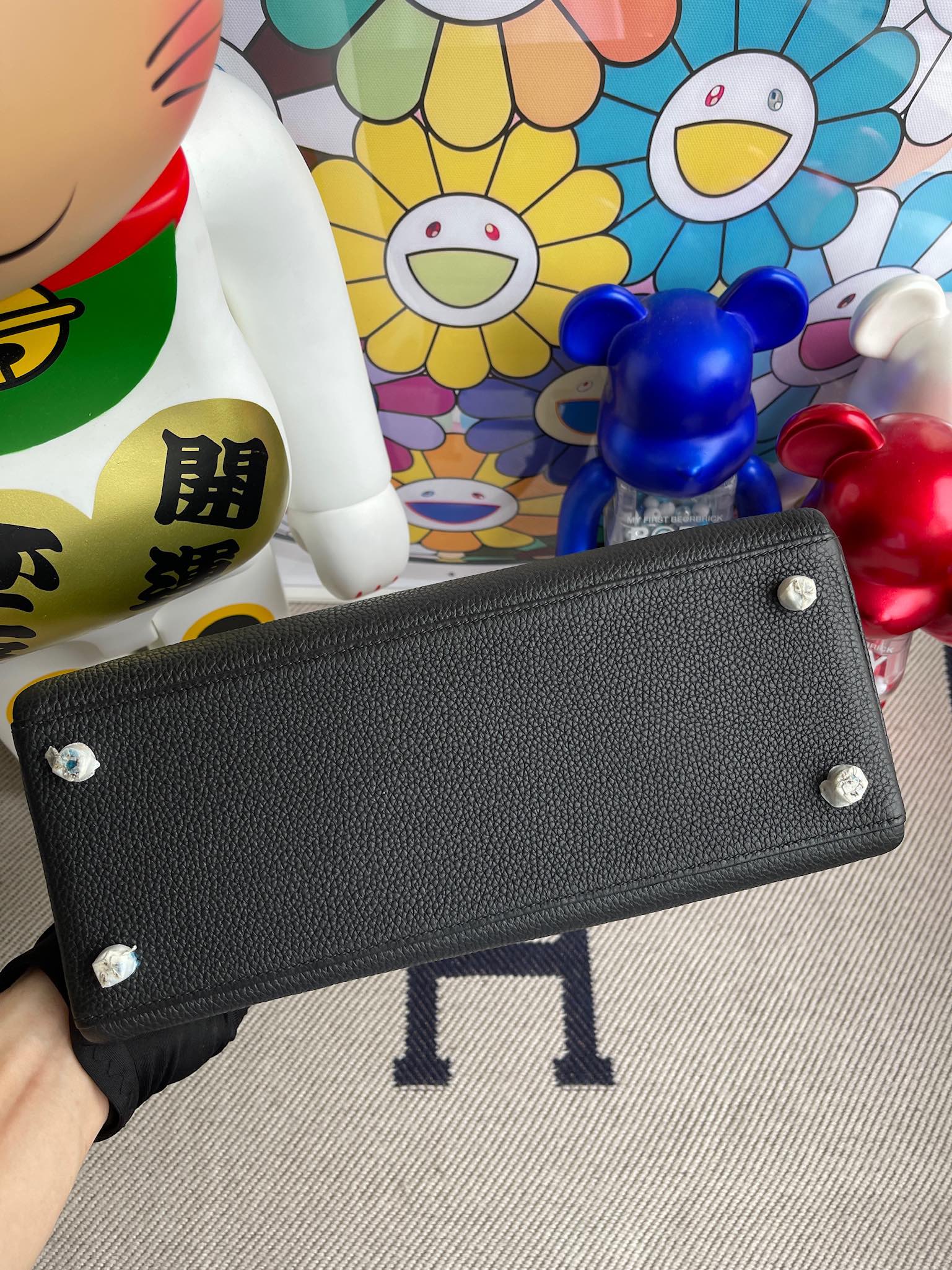 Hermès（爱马仕）Kelly Touch 凯莉包 ck89 黑色 雾面鳄鱼 金扣 28cm 顶级手缝 定制