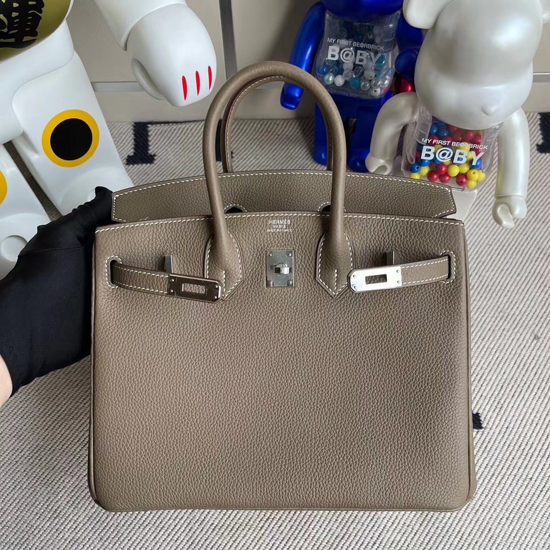 Hermès（爱马仕）Birkin 铂金包 togo ck18 大象灰 银扣 25cm 顶级工艺 全手工缝制