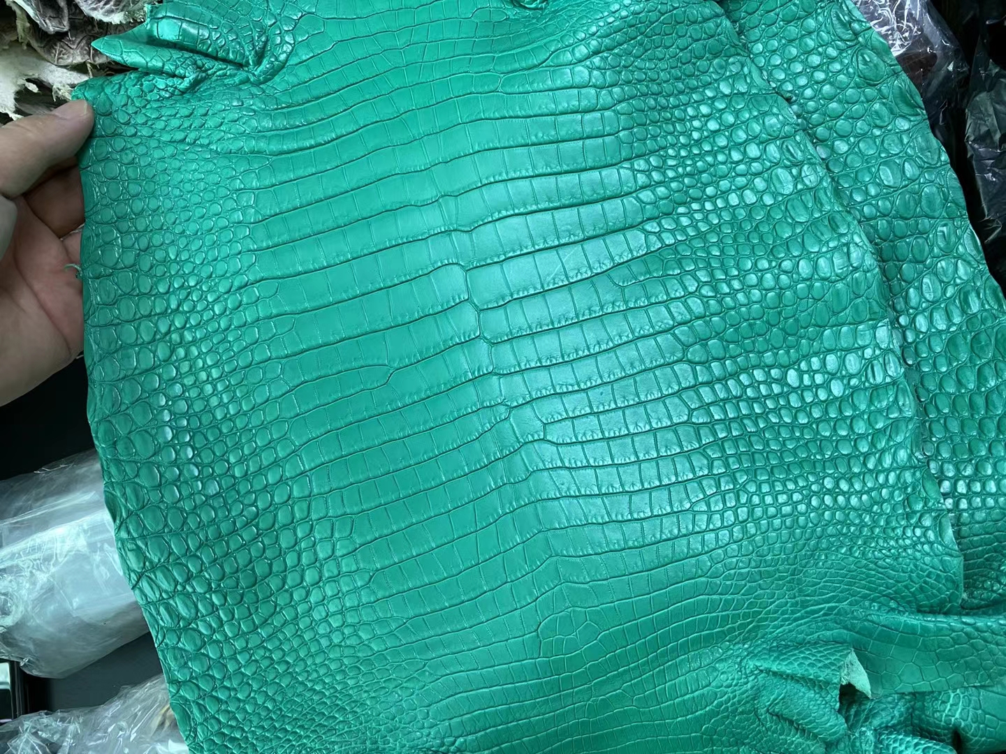 Hermès(爱马仕)新到皮 雾面倒v澳洲湾鳄 1k 竹子绿 matte porosus crocodile-拉尔森鳄鱼皮具定制 - 爱马仕包包官网 Hermès(爱马仕)新到皮 雾面倒v澳洲湾鳄 1k 竹子绿 matte porosus crocodile