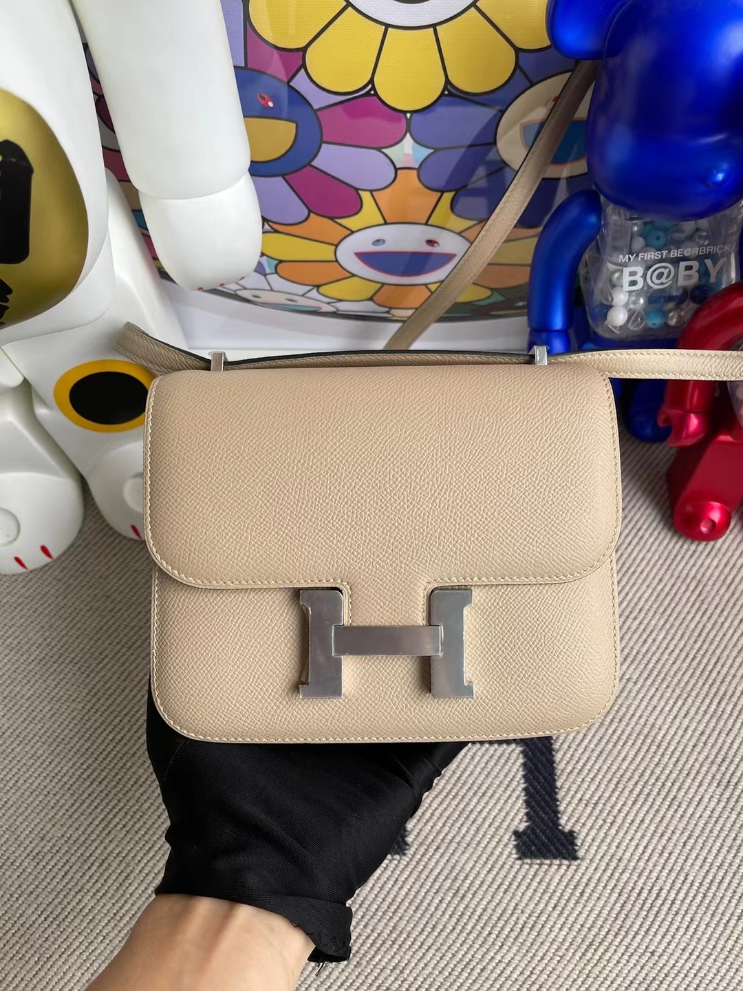 Hermès（爱马仕）Constance 康斯坦斯 Epsom 风衣灰 银扣 19cm
