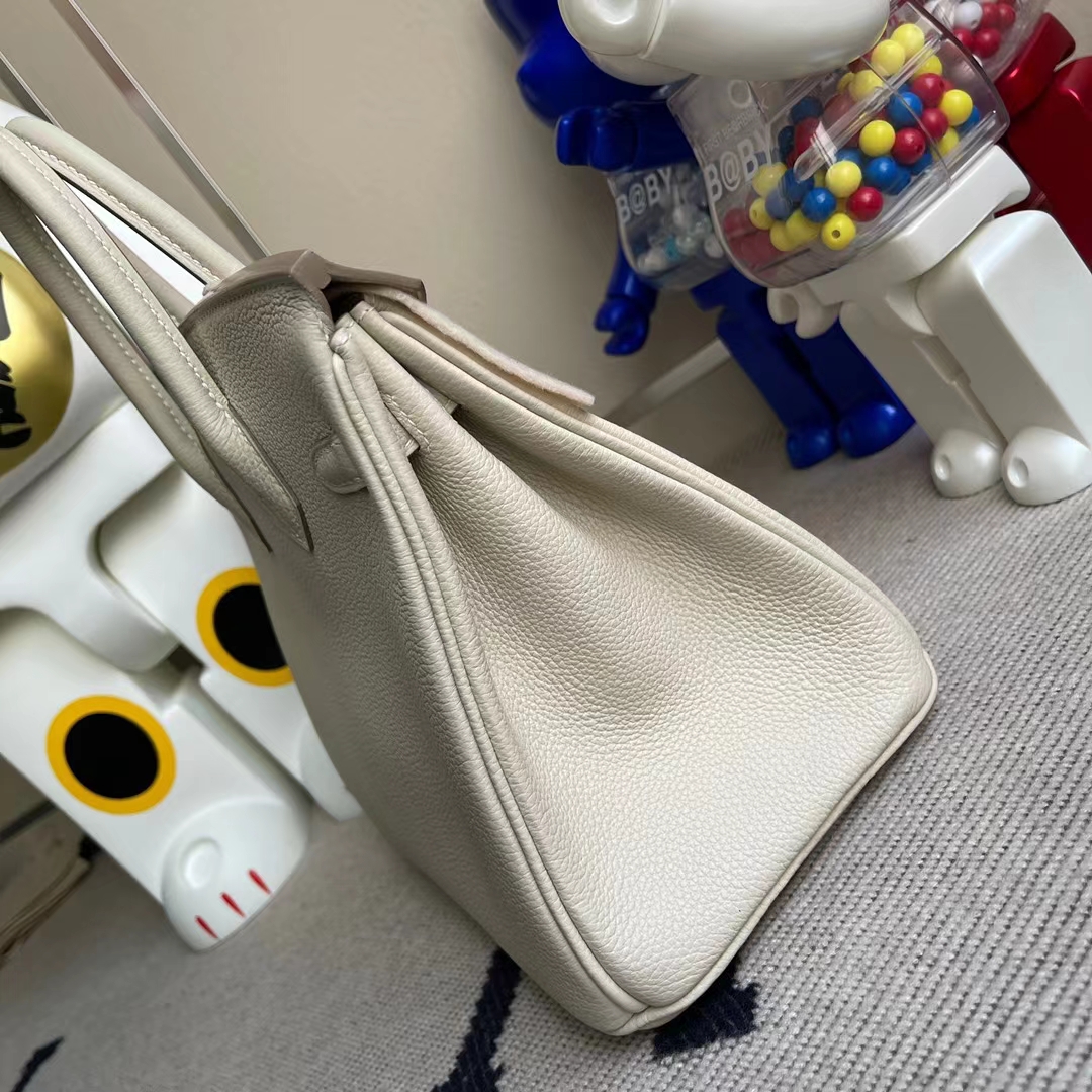Hermès（爱马仕）Birkin 铂金包 Togo 顶级小牛皮 Ck10 奶昔白 金扣 25cm