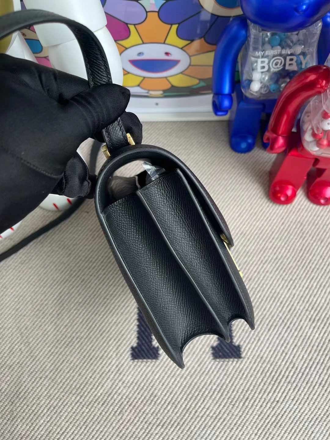Hermès（爱马仕）Constance 空姐包 Epsom ck89 黑色 金扣 19cm
