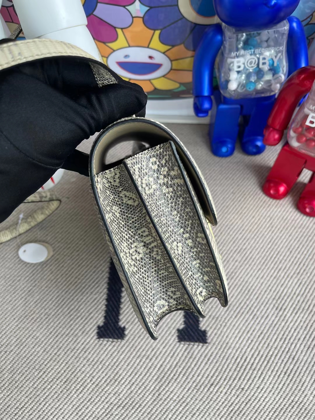 Hermès（爱马仕）Constance 空姐包 Lizard 进口蜥蜴皮 01 自然色蜥蜴 金扣 19cm 全手工缝制