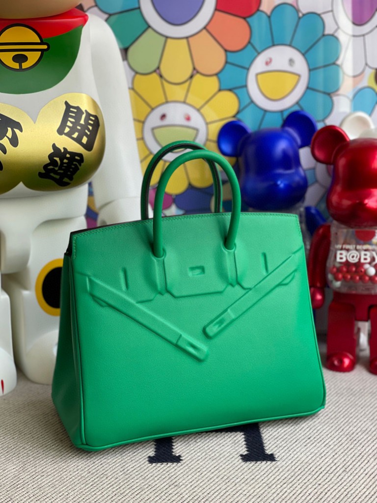 Hermès（爱马仕）Birkin  Shadow 影子包 6w 薄荷绿 25cm 顶级手缝