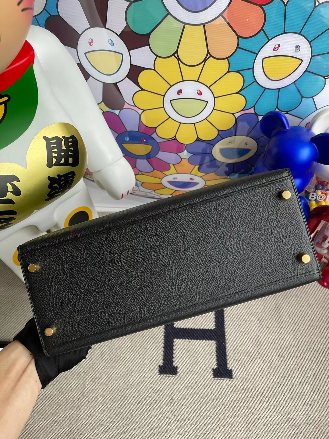 Hermès（爱马仕）Kelly 凯莉包 Epsom ck89 黑色 金扣 28cm