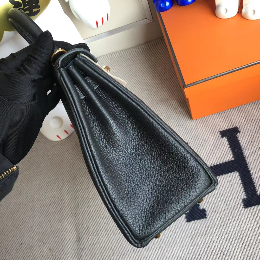Hermès（爱马仕）Kelly 凯莉包 Togo ck89 黑色 金扣 25cm