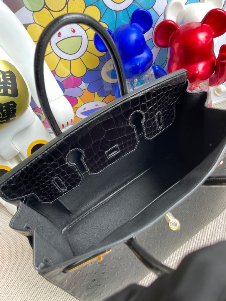 Hermès(爱马仕)Kelly 凯莉包 黑色 原厂小牛 拼 进口亮面蜥蜴 lizard 金扣 25cm 顶级手缝 定制-拉尔森鳄鱼皮具定制 - 爱马仕包包官网 Hermès(爱马仕)Kelly 凯莉包 黑色 原厂小牛 拼 进口亮面蜥蜴 lizard 金扣 25cm 顶级手缝 定制