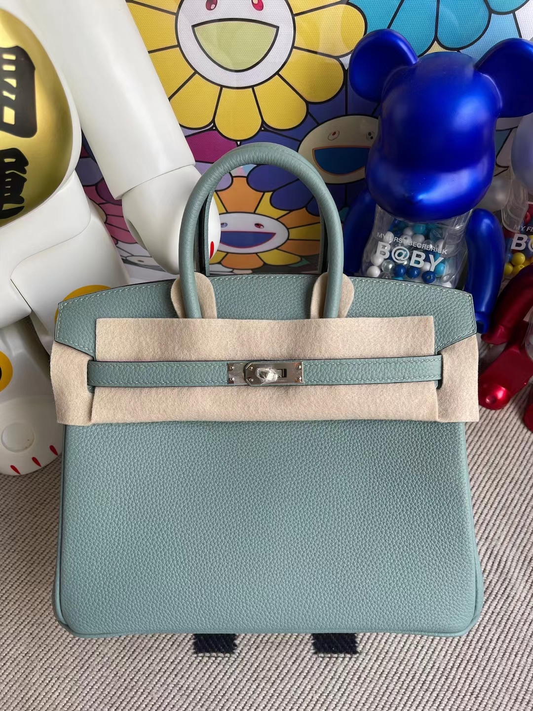 Hermès（爱马仕）Birkin 铂金包 togo 天青色 银扣 25cm 顶级工艺 全手工缝制