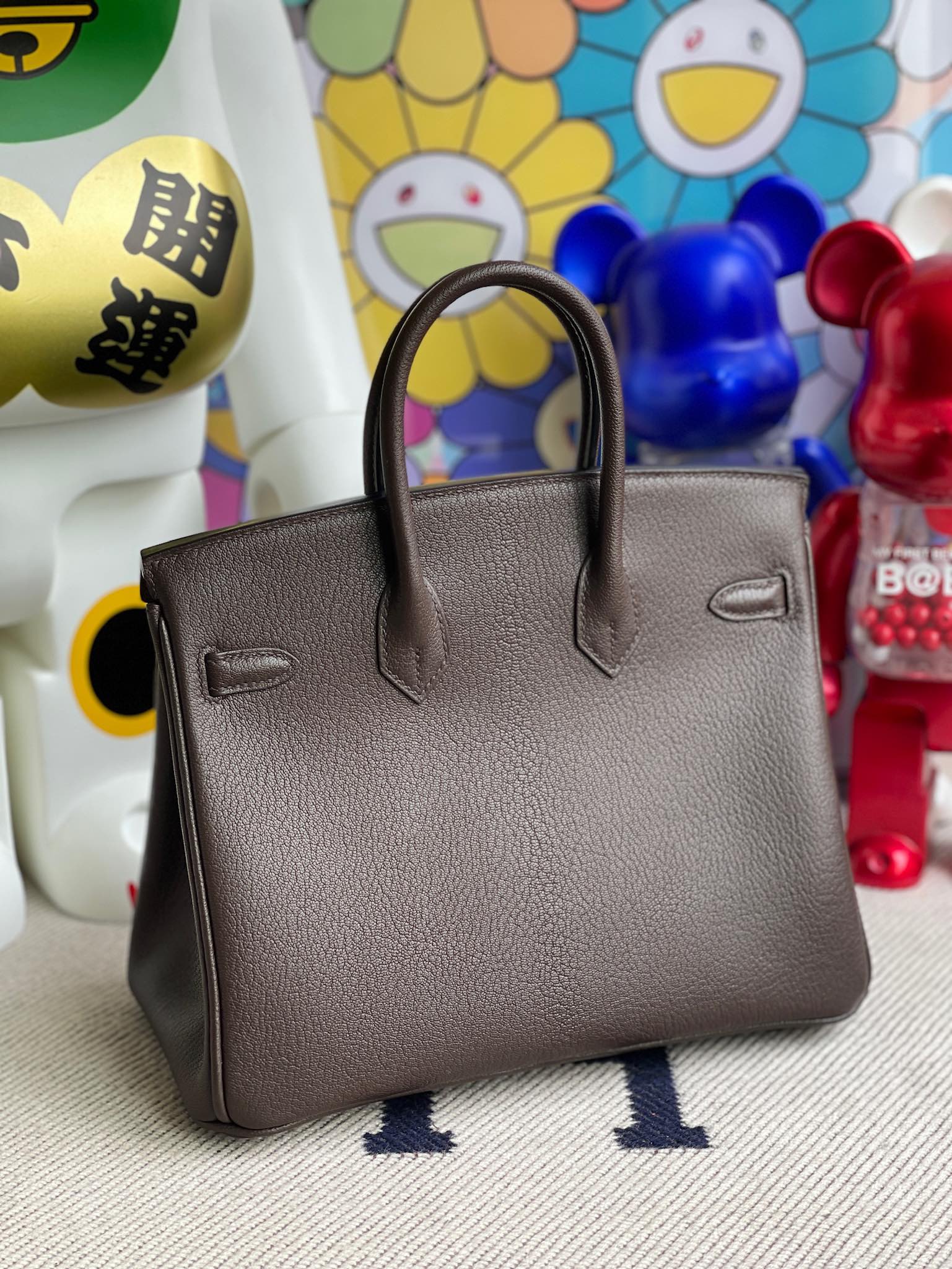Hermès(爱马仕)Birkin 铂金包 原厂小牛皮 togo 乌木色内拼金棕 银扣 25cm 顶级手缝-拉尔森鳄鱼皮具定制 - 爱马仕包包官网 Hermès(爱马仕)Birkin 铂金包 原厂小牛皮 togo 乌木色内拼金棕 银扣 25cm 顶级手缝