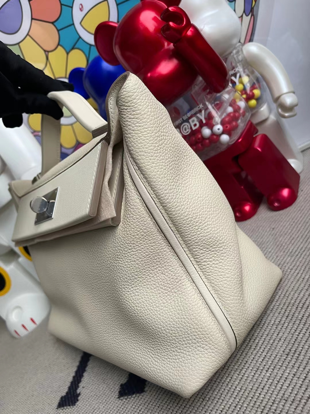 Hermès（爱马仕）Kelly 2424 Maurice 拼 swift Ck10 奶昔白 银扣