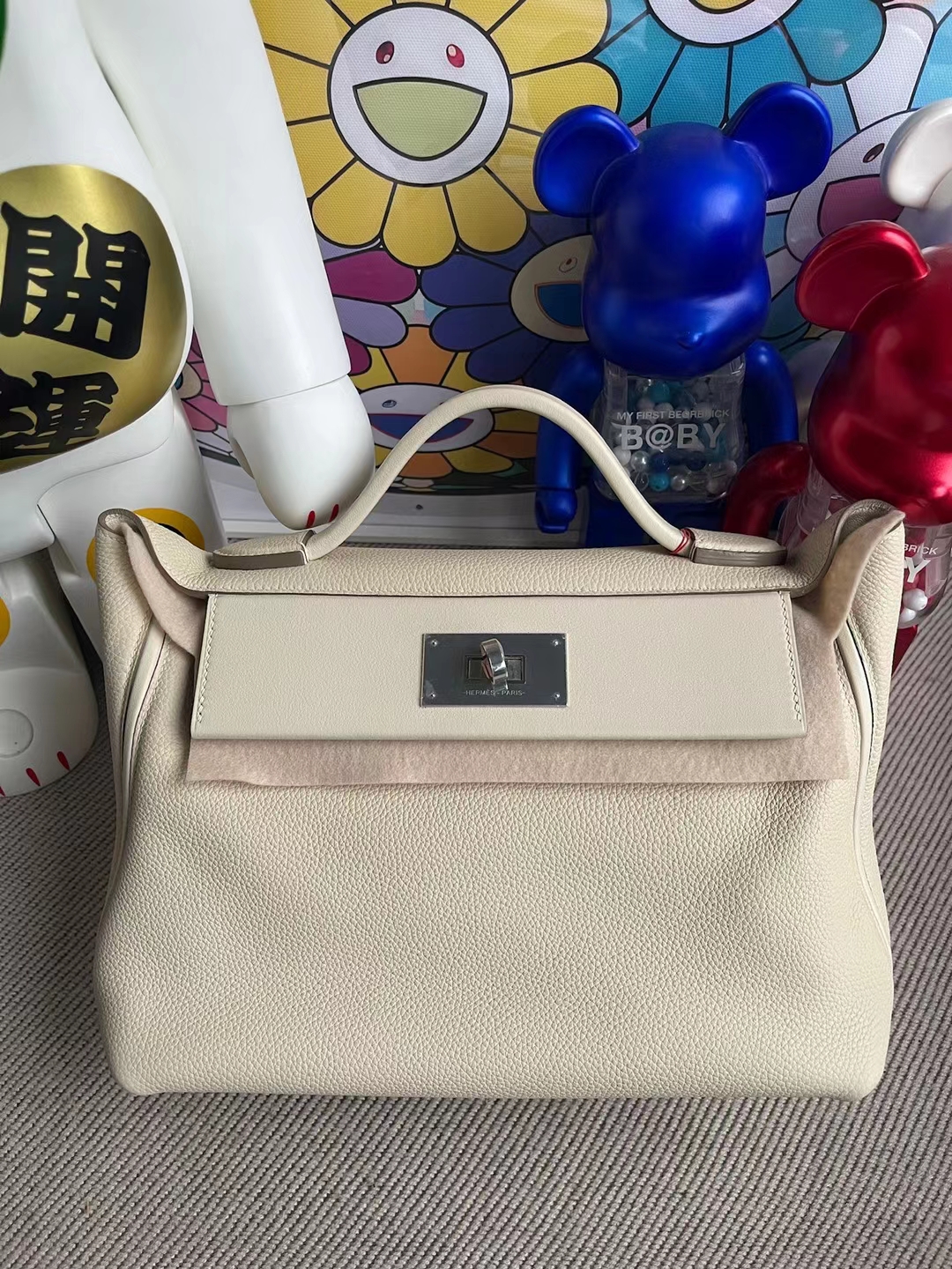 Hermès（爱马仕）Kelly 2424 Maurice 拼 swift Ck10 奶昔白 银扣