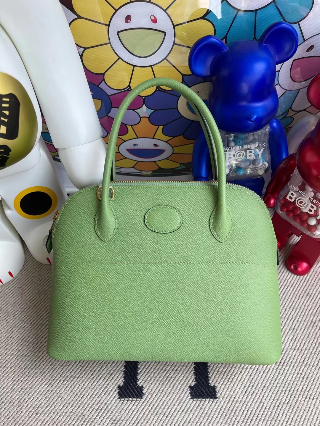 Hermès（爱马仕）Bolide 保龄球包 Epsom i3 牛油果绿 金扣 27cm