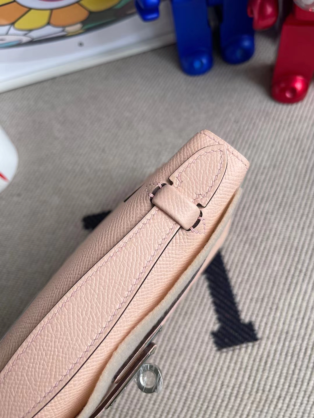 Hermès（爱马仕）MiniKelly Pochette Epsom P1 蔷薇粉 银扣 22cm