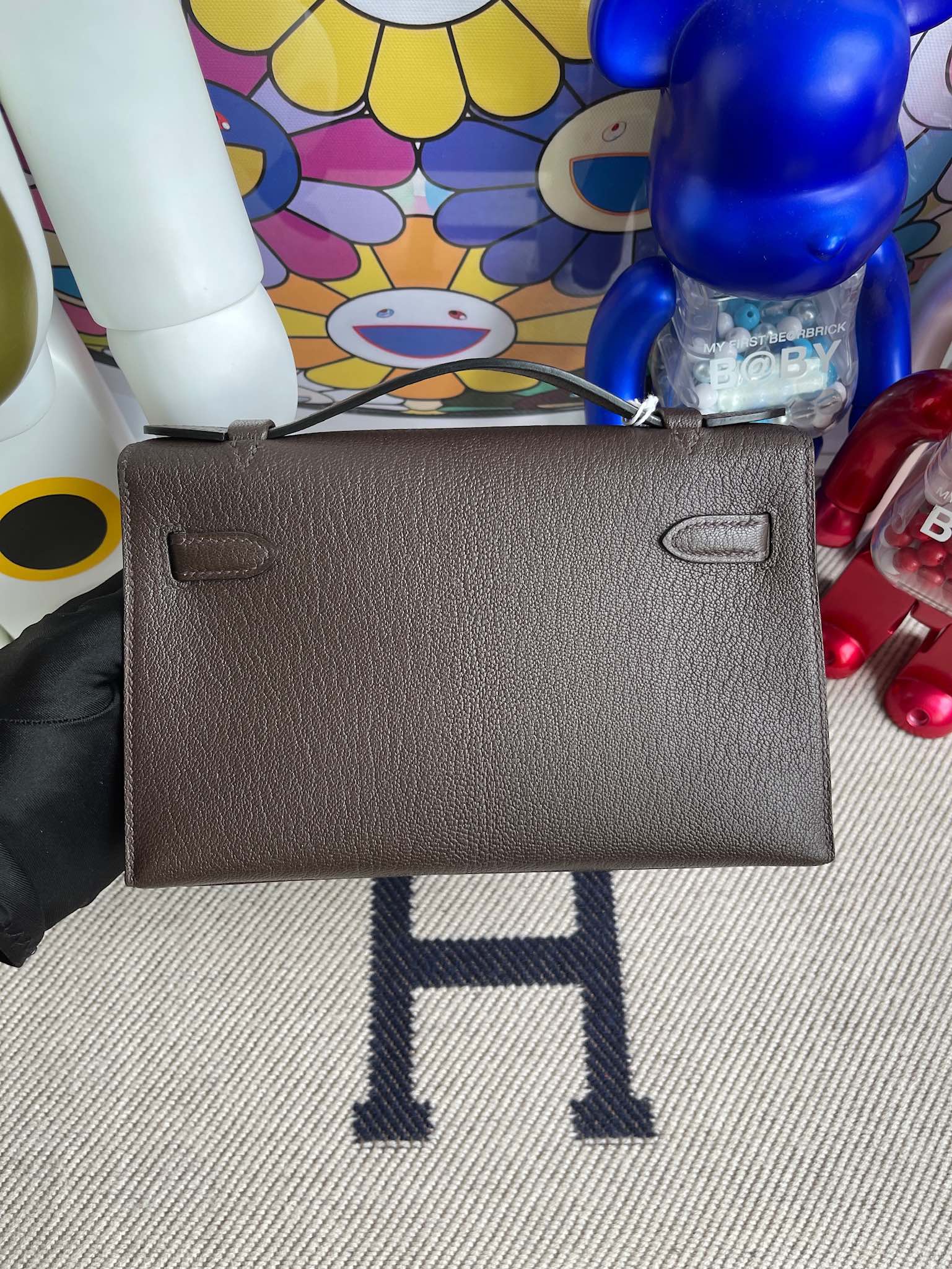 Hermès（爱马仕）Mini kelly pochette chevre 山羊皮 哈瓦那色 银扣 22cm 顶级手缝