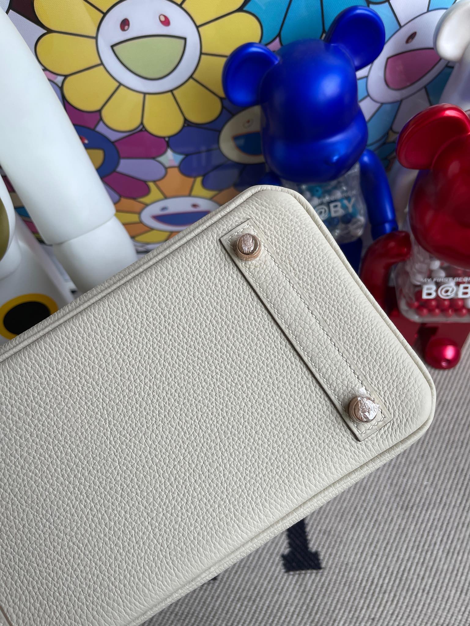 Hermès（爱马仕）Touch 系列 Birkin 铂金包 奶油白 拼 斑鸠灰 亮面鳄鱼 玫瑰金扣 25cm 顶级手缝