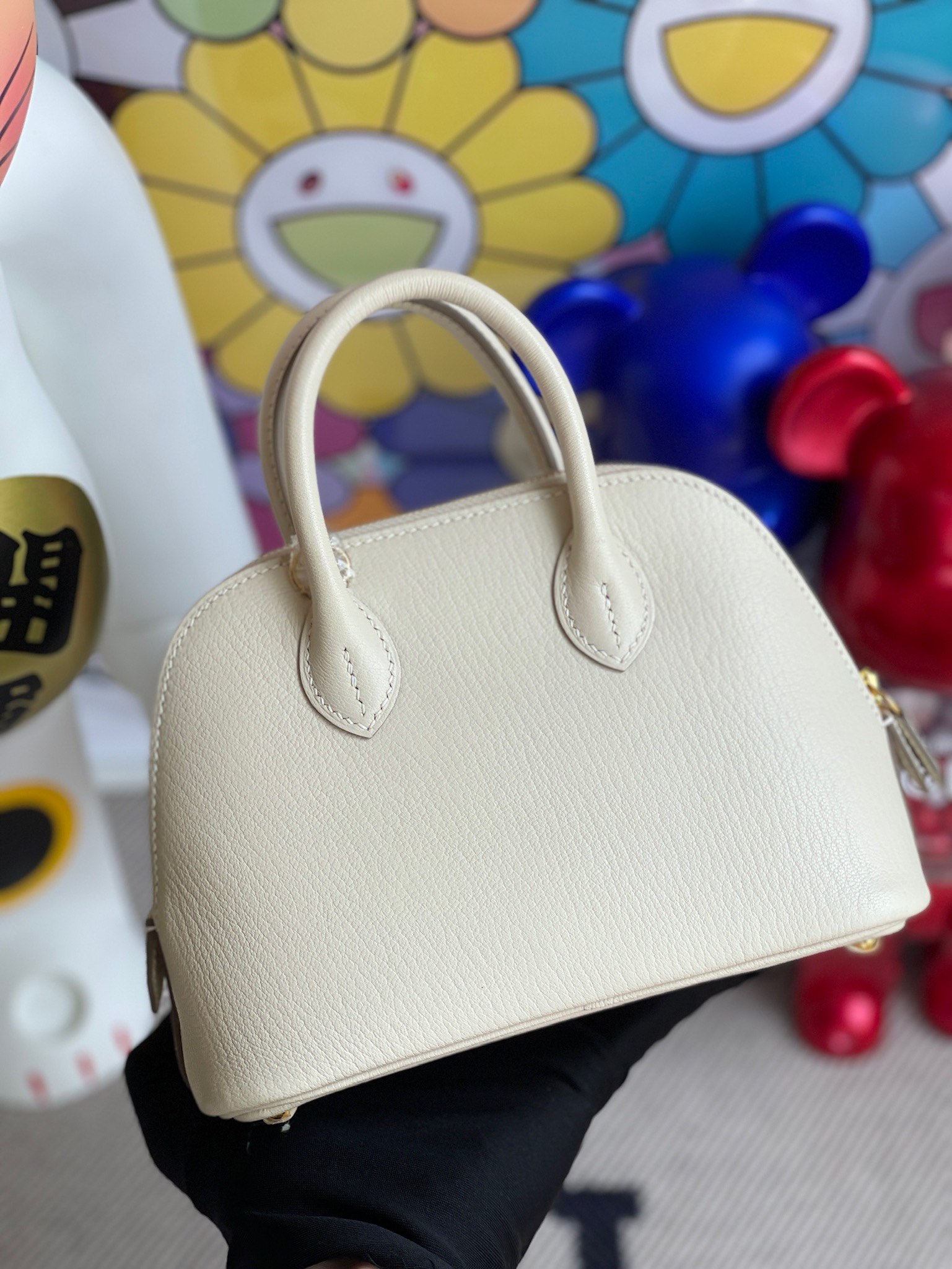 Hermès（爱马仕）Mini bolide Chevre 山羊皮 ck10 奶昔白 金扣 顶级手缝 定制