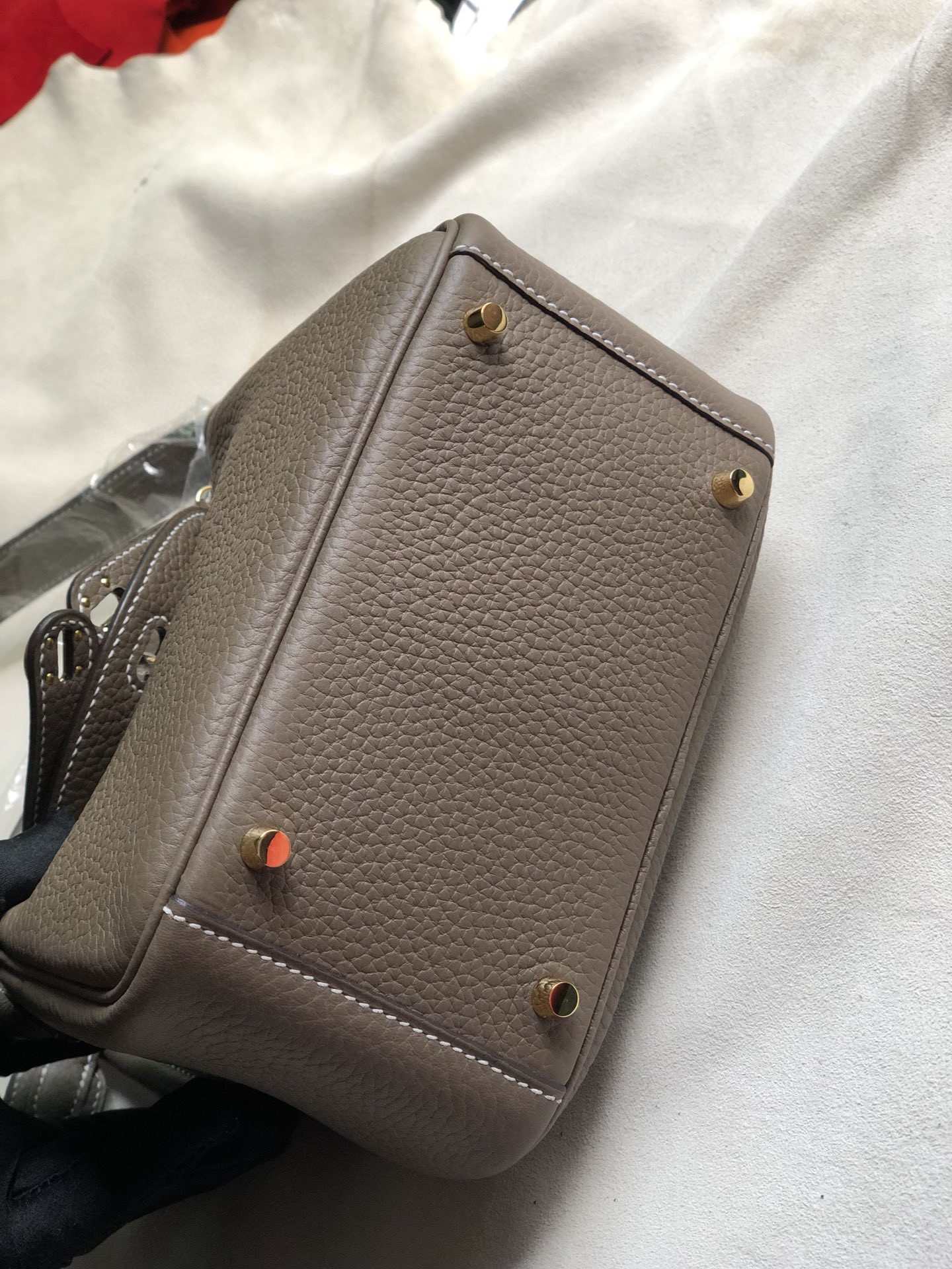Hermès（爱马仕）Mini lindy tc皮 ck18 大象灰 etoupe 金扣 20cm 顶级手缝 现货