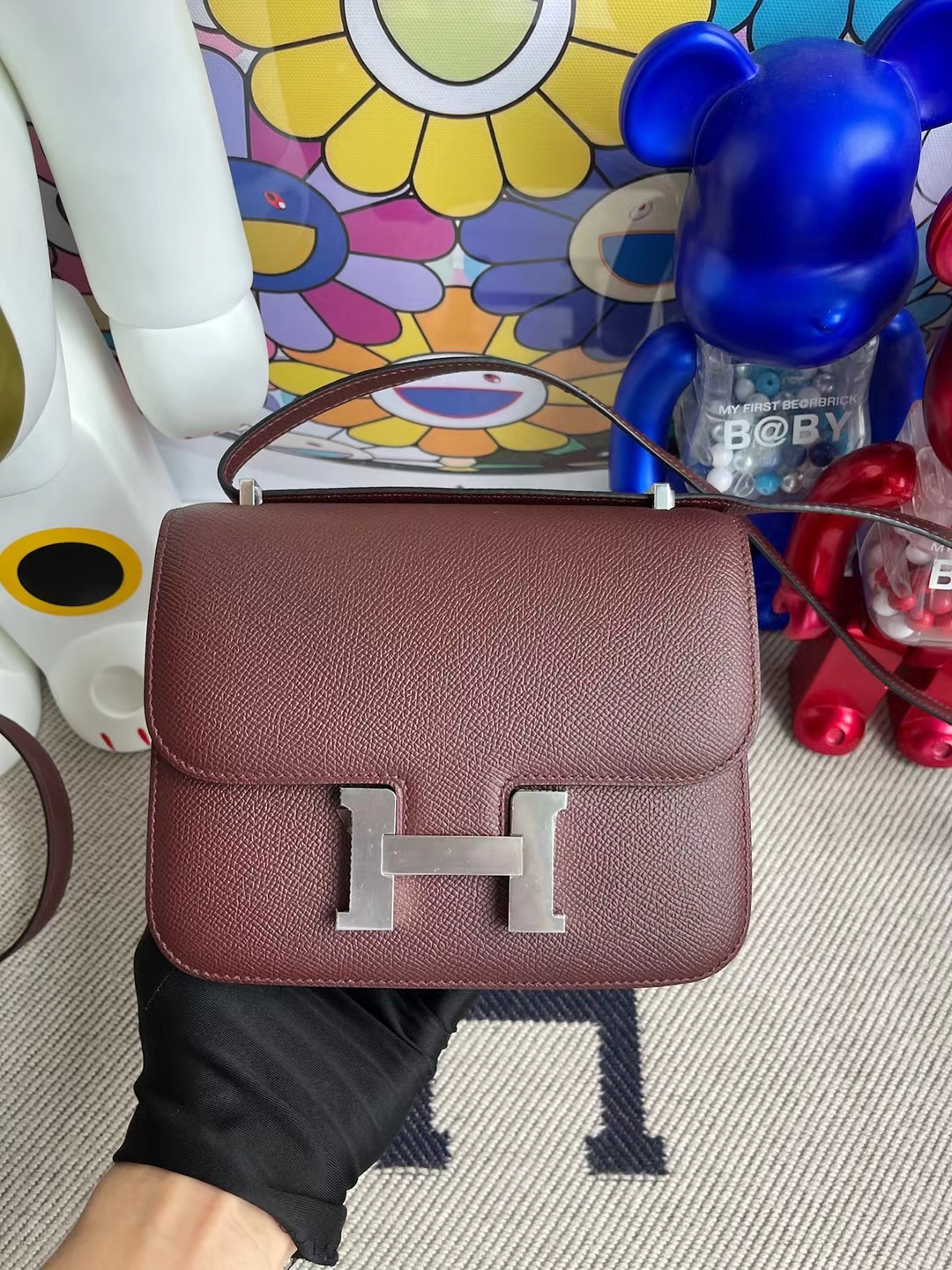 Hermès（爱马仕）Constance 康斯坦斯 Epsom 爱马仕红 银扣 19cm