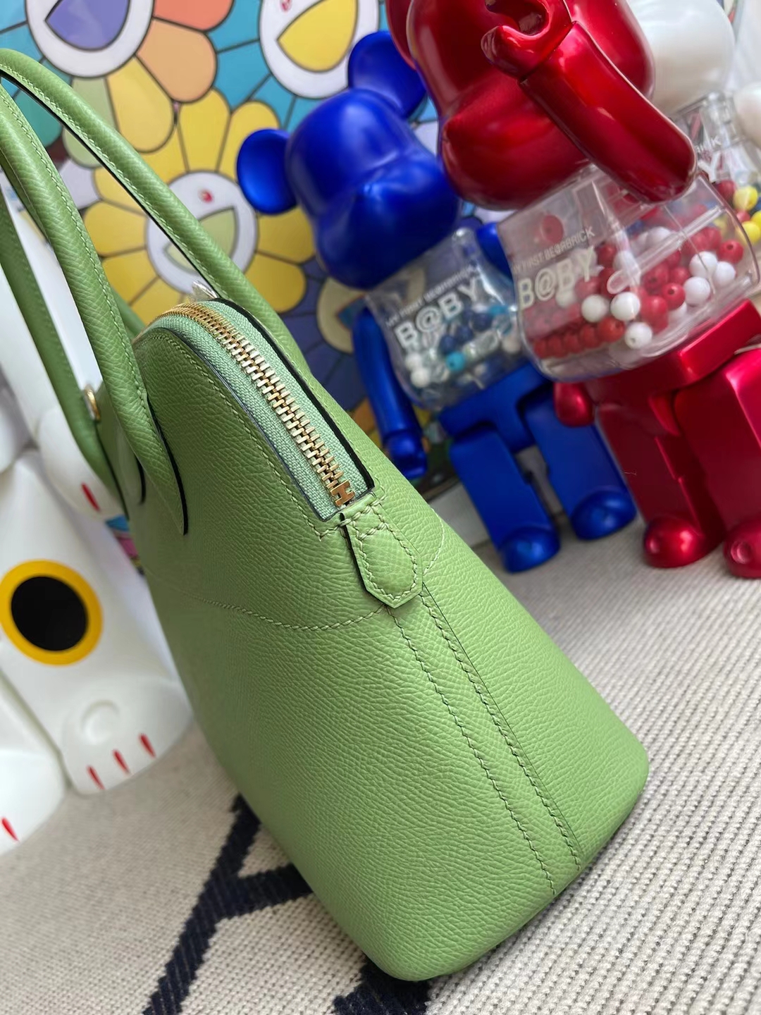 Hermès（爱马仕）Bolide 保龄球包 Epsom i3 牛油果绿 金扣 27cm
