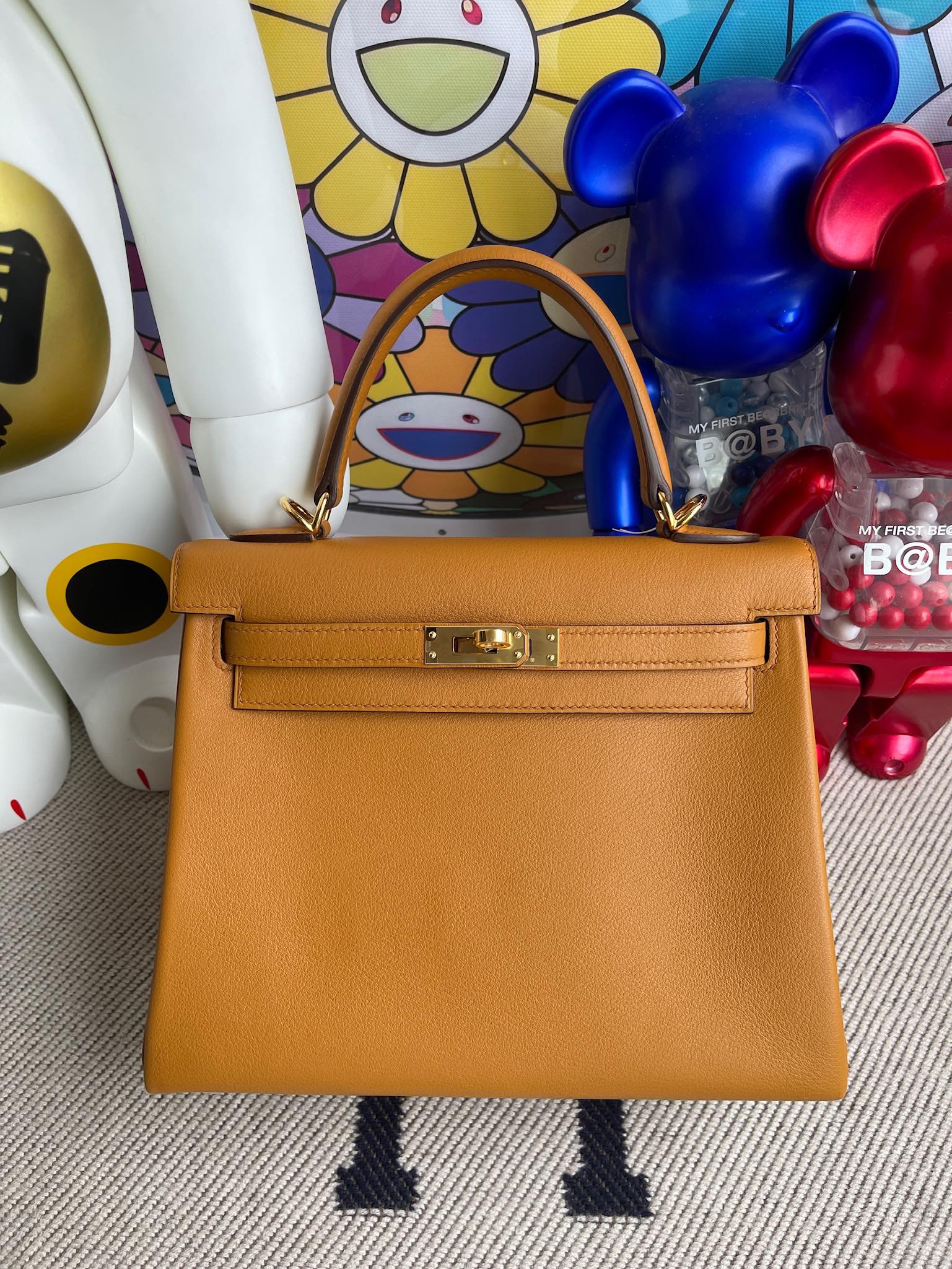 Hermès（爱马仕）Kelly 凯莉包 Swift S2 芝麻色 金扣 25cm 顶级手缝