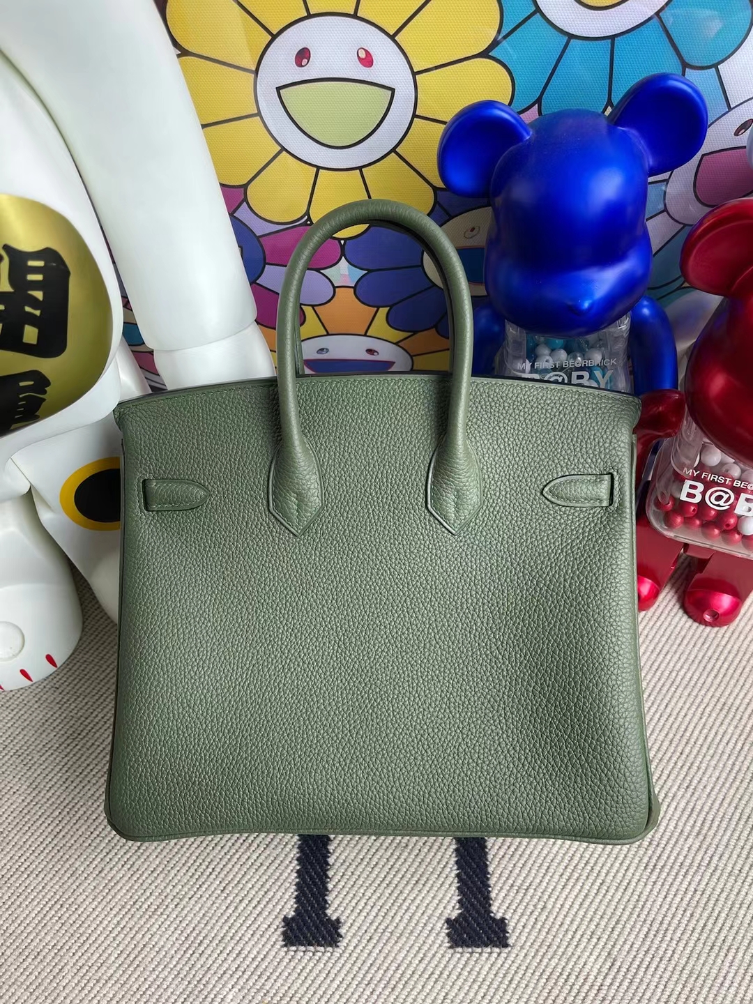 Hermès（爱马仕）Birkin 铂金包 顶级togo小牛皮 6H 橄榄绿 银扣 25cm