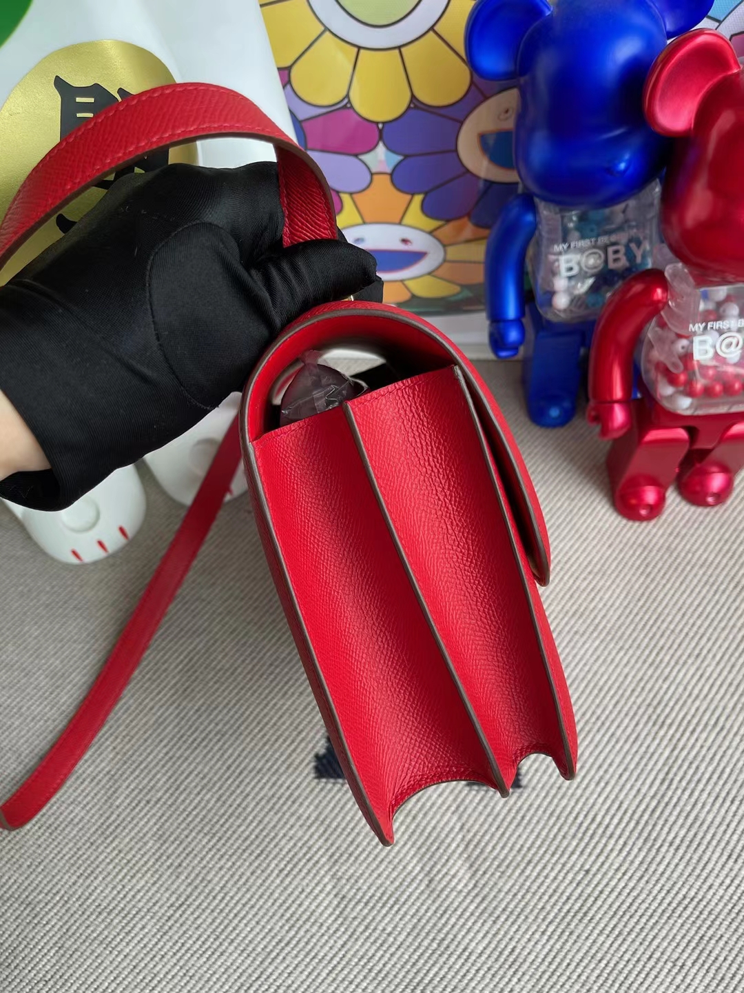 Hermès（爱马仕）Constance 空姐包 Epsom Q5 国旗红 金扣 24cm
