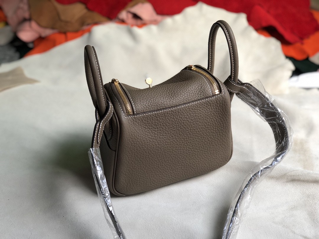 Hermès（爱马仕）Mini lindy tc皮 ck18 大象灰 etoupe 金扣 20cm 顶级手缝 现货