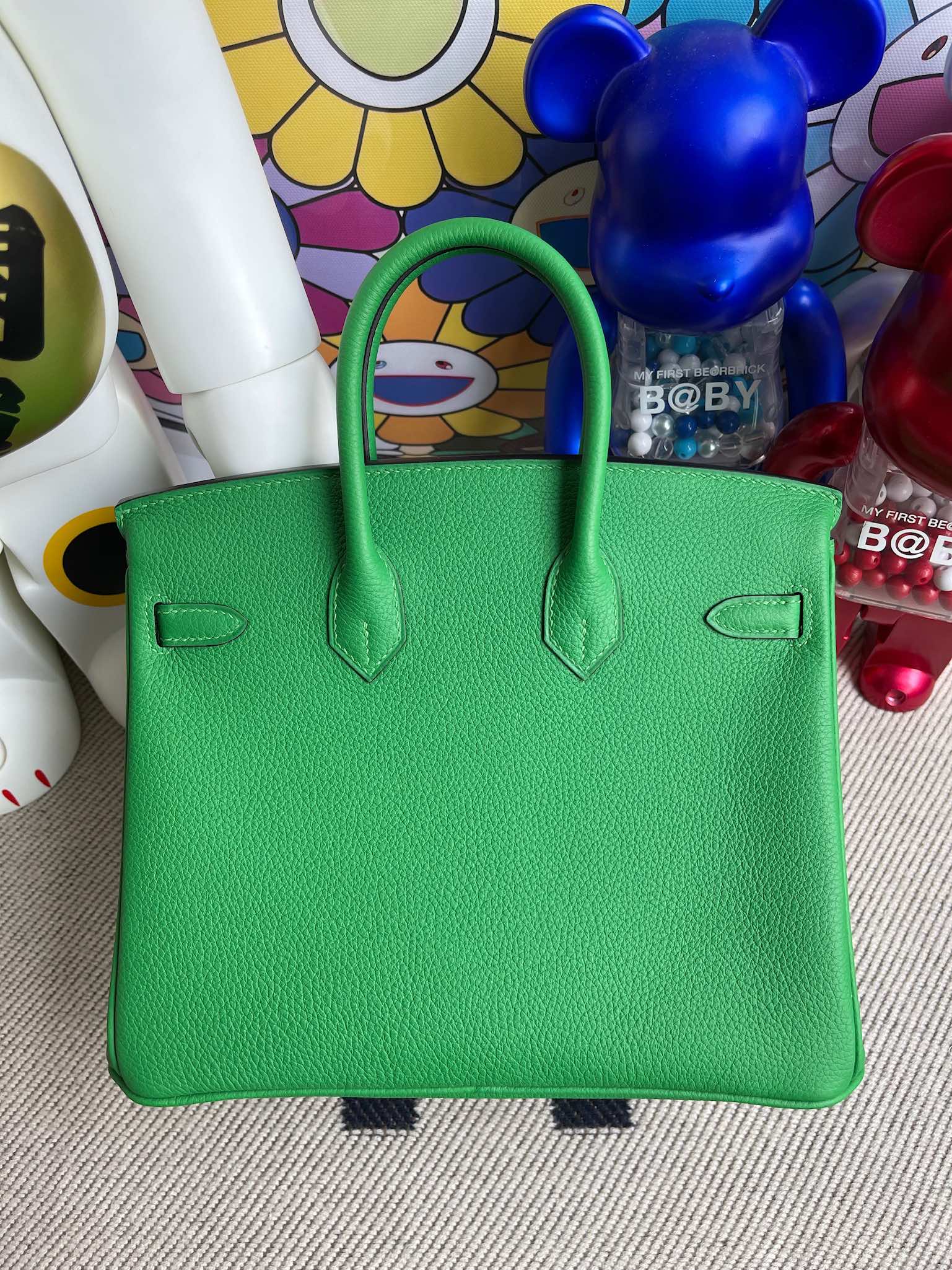 Hermès（爱马仕）Birkin 铂金包 原厂小牛皮 togo 1K 竹子绿 Bamboo 金扣 25cm 顶级手缝