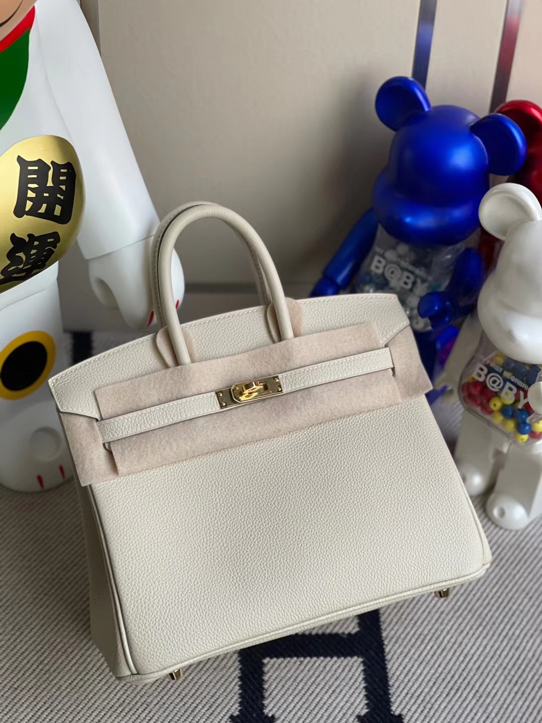 Hermès（爱马仕）Birkin 铂金包 Togo 顶级小牛皮 Ck10 奶昔白 金扣 25cm