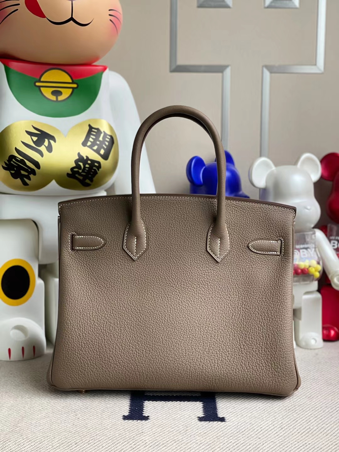 Hermès（爱马仕）Birkin 铂金包 Togo小牛皮 Ck18 大象灰 金扣 30cm