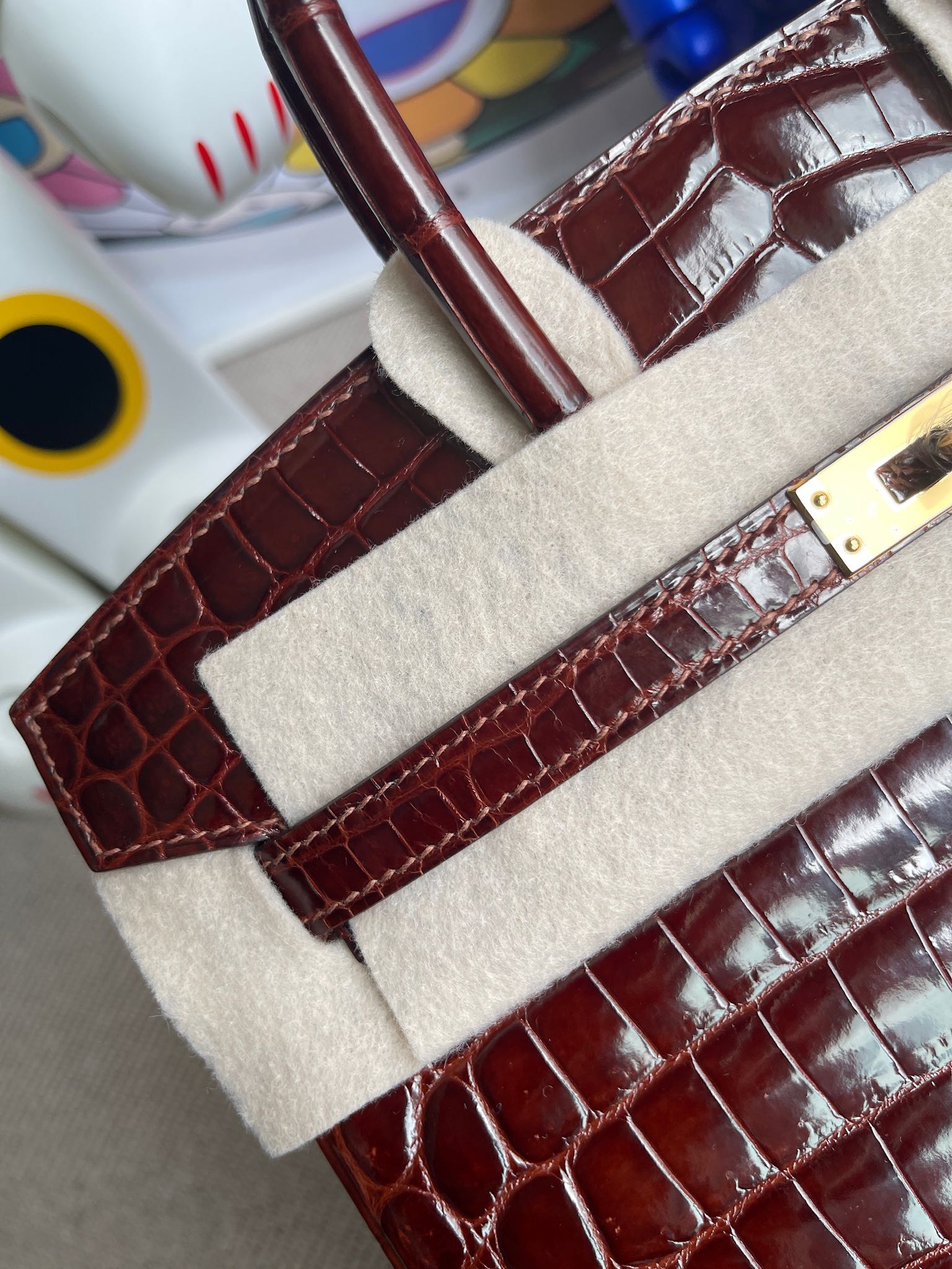 Hermès（爱马仕）Birkin 铂金包 Crocodile shiny 亮面鳄鱼 ck31 蜜糖棕 Miel 金扣 25cm 顶级手缝
