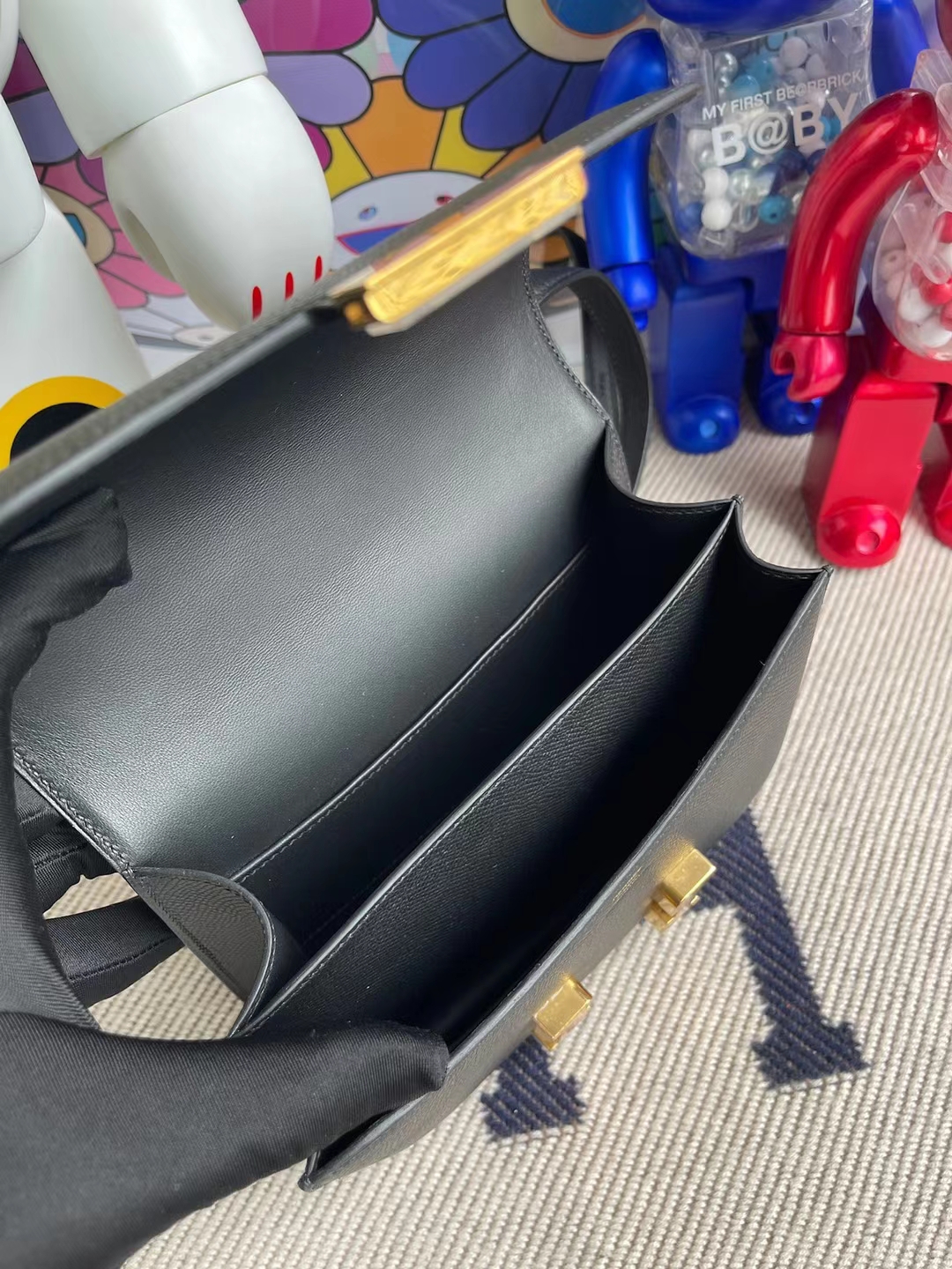 Hermès（爱马仕）Constance 空姐包 Epsom ck89 黑色 金扣 19cm
