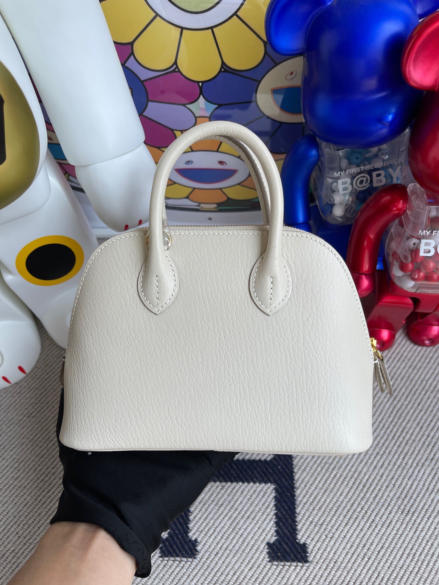 Hermès（爱马仕）Mini bolide Chevre 山羊皮 ck10 奶昔白 金扣 顶级手缝 定制
