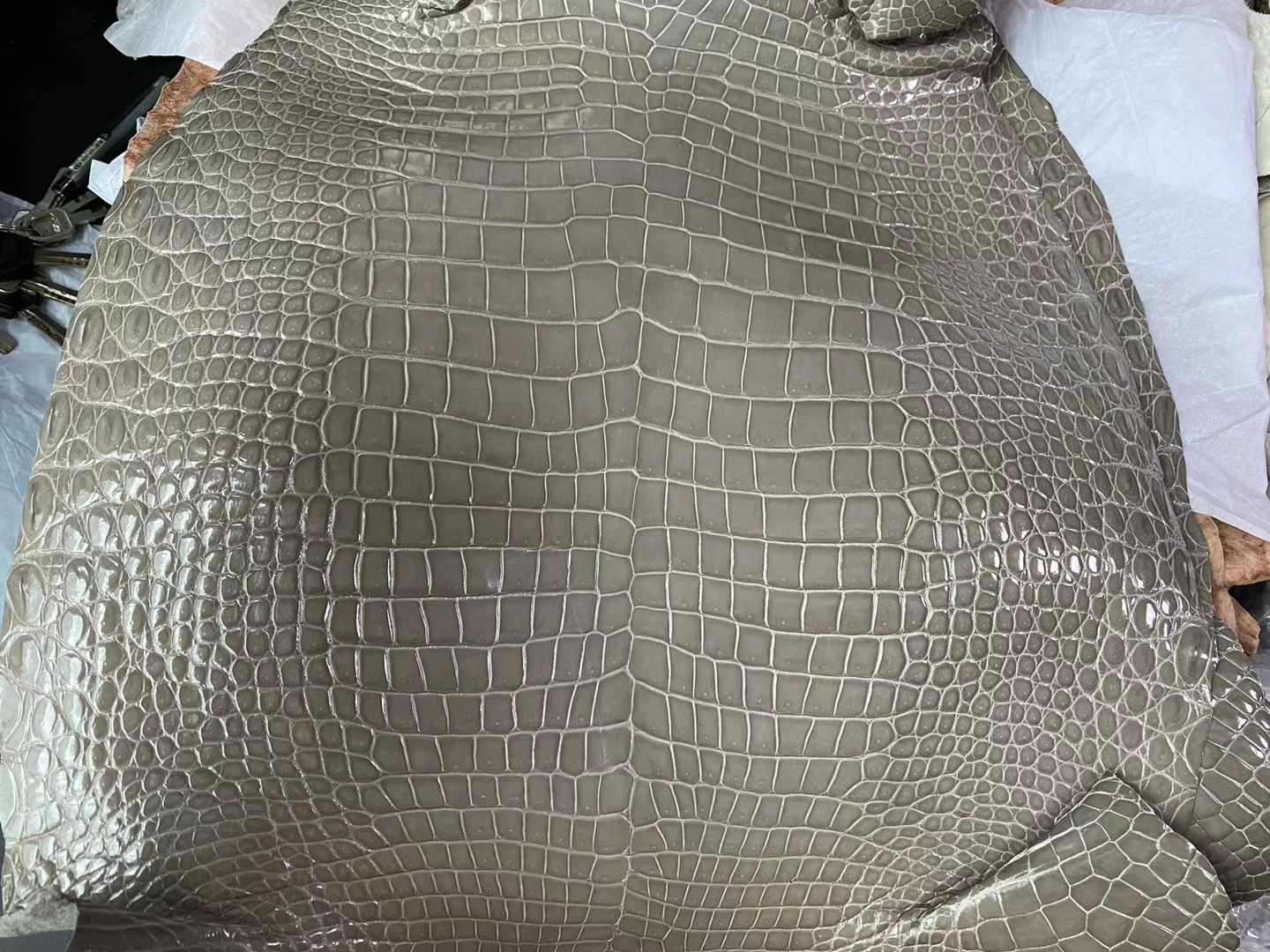 Hermès(爱马仕)新到皮 雾面倒v澳洲湾鳄 ck81 斑鸠灰 matte porosus crocodile-拉尔森鳄鱼皮具定制 - 爱马仕包包官网 Hermès(爱马仕)新到皮 雾面倒v澳洲湾鳄 ck81 斑鸠灰 matte porosus crocodile