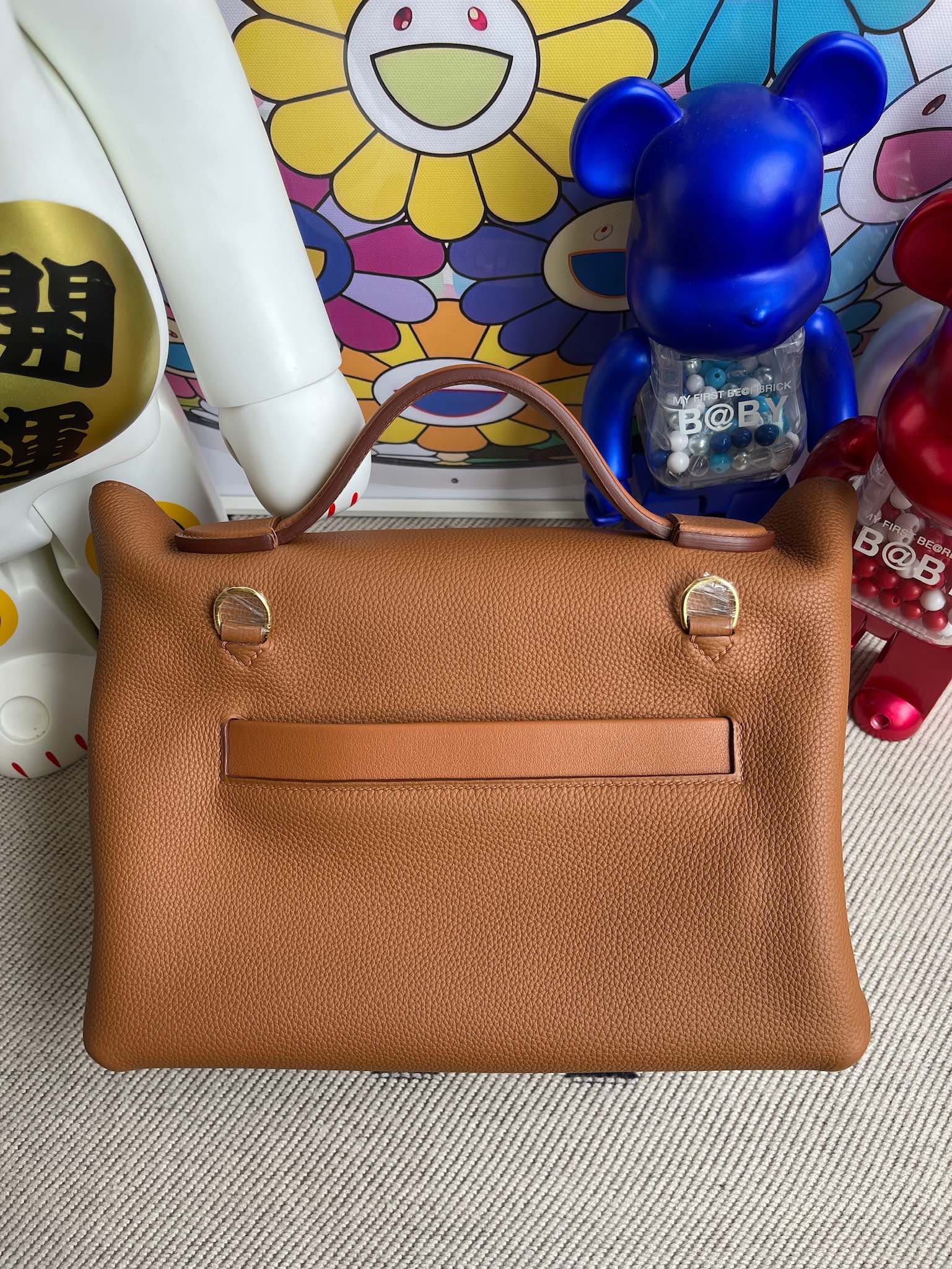 Hermès（爱马仕）Touch 系列 2424 金棕拼雾面棕色鳄鱼 金扣 29cm 顶级手缝