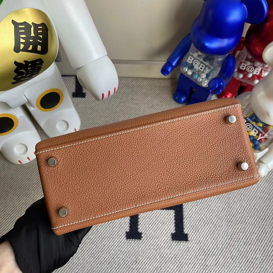 Hermès（爱马仕）Kelly 凯莉包 togo ck37 金棕色 gold 银扣 25cm 顶级工艺 全手工缝制