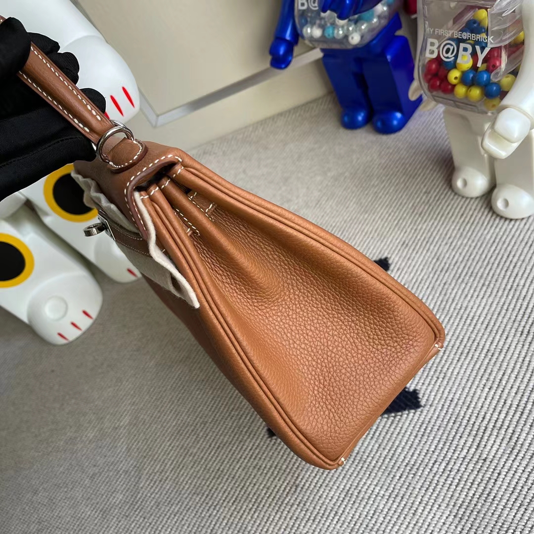 Hermès（爱马仕）Kelly 凯莉包 togo ck37 金棕色 gold 银扣 25cm 顶级工艺 全手工缝制