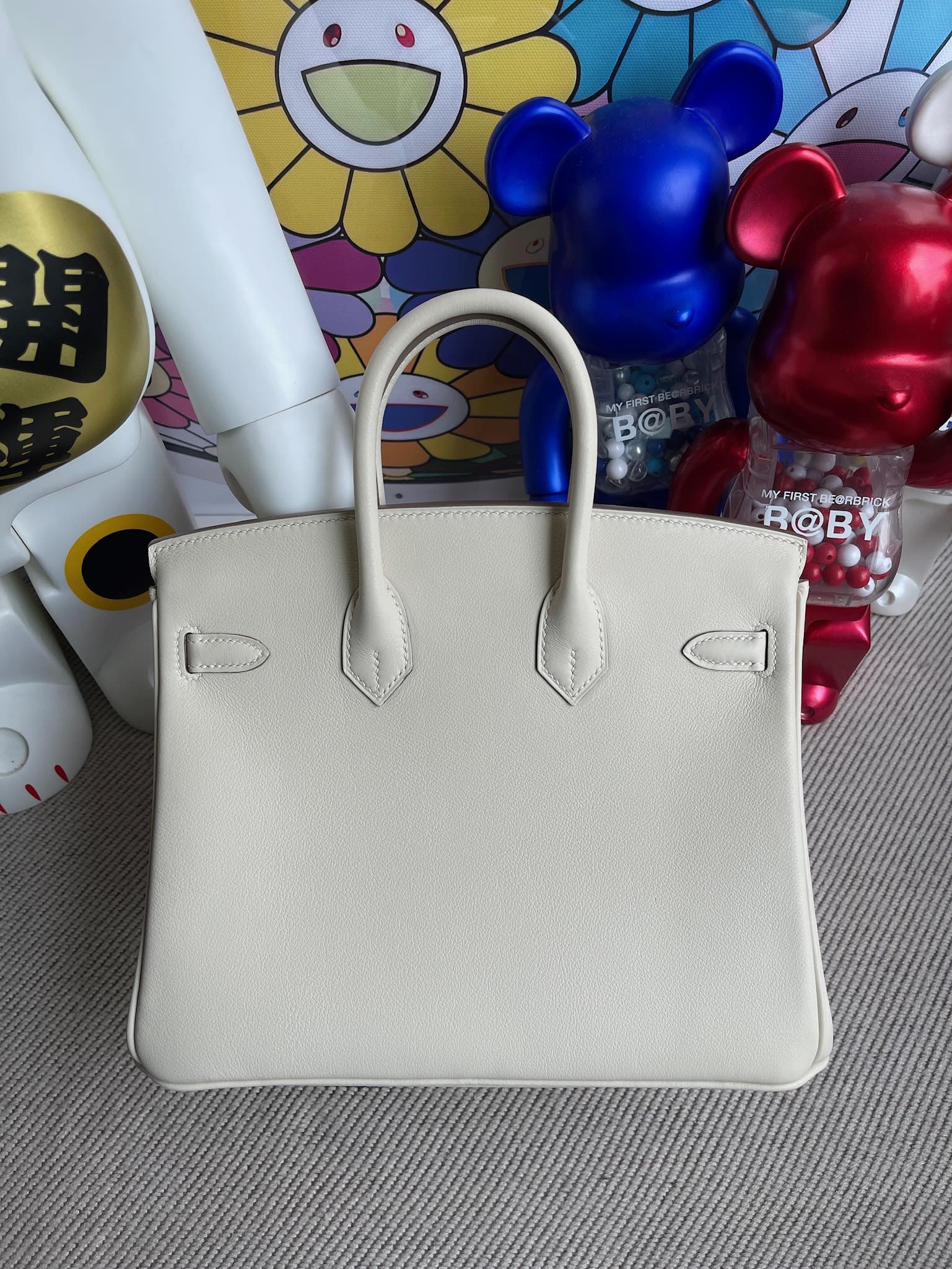Hermès（爱马仕）Birkin 铂金包 Swift ck10 奶昔白 Craie 金扣 25cm 顶级手缝
