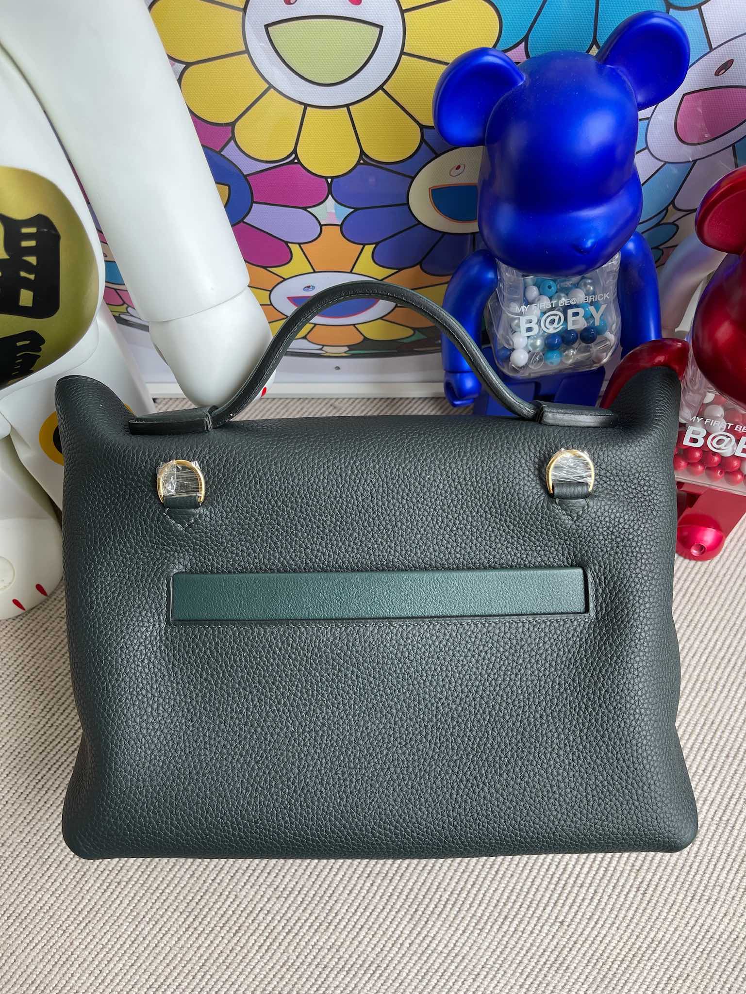 Hermès（爱马仕）Touch 系列 2424 原版小牛皮 拼 鳄鱼皮 柏树绿 金扣 29cm 顶级手缝