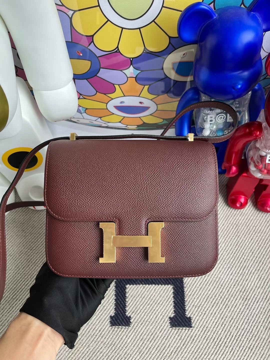Hermès（爱马仕）Constance 康斯坦斯 Epsom 爱马仕红 金扣 19cm
