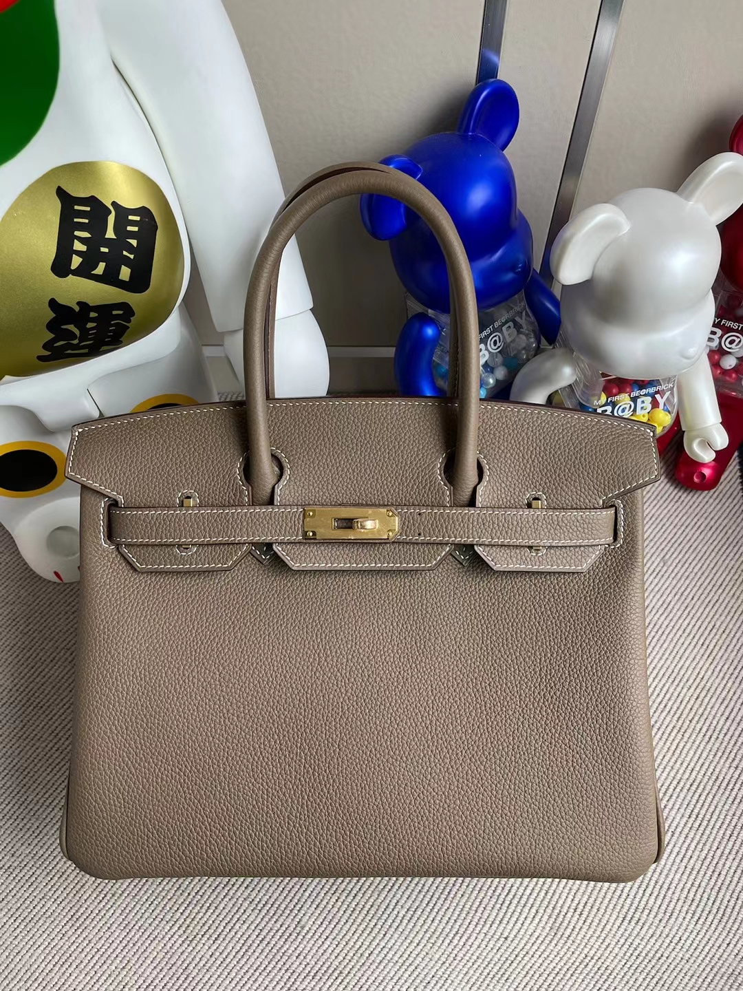 Hermès（爱马仕）Birkin 铂金包 Togo小牛皮 Ck18 大象灰 金扣 30cm