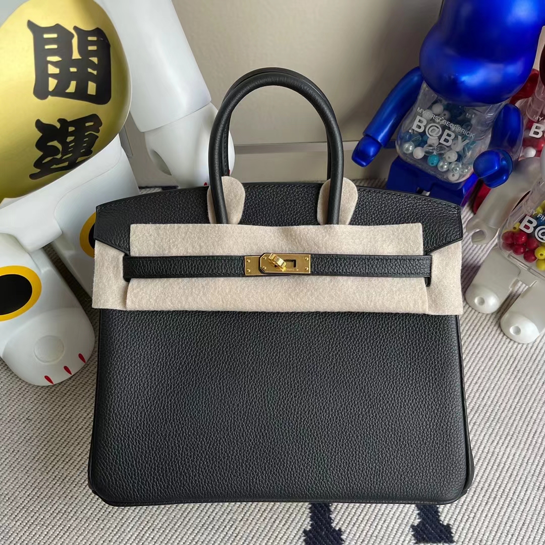 Hermès（爱马仕）Birkin 铂金包 togo ck89 黑色 金扣 25cm 顶级工艺 全手工缝制