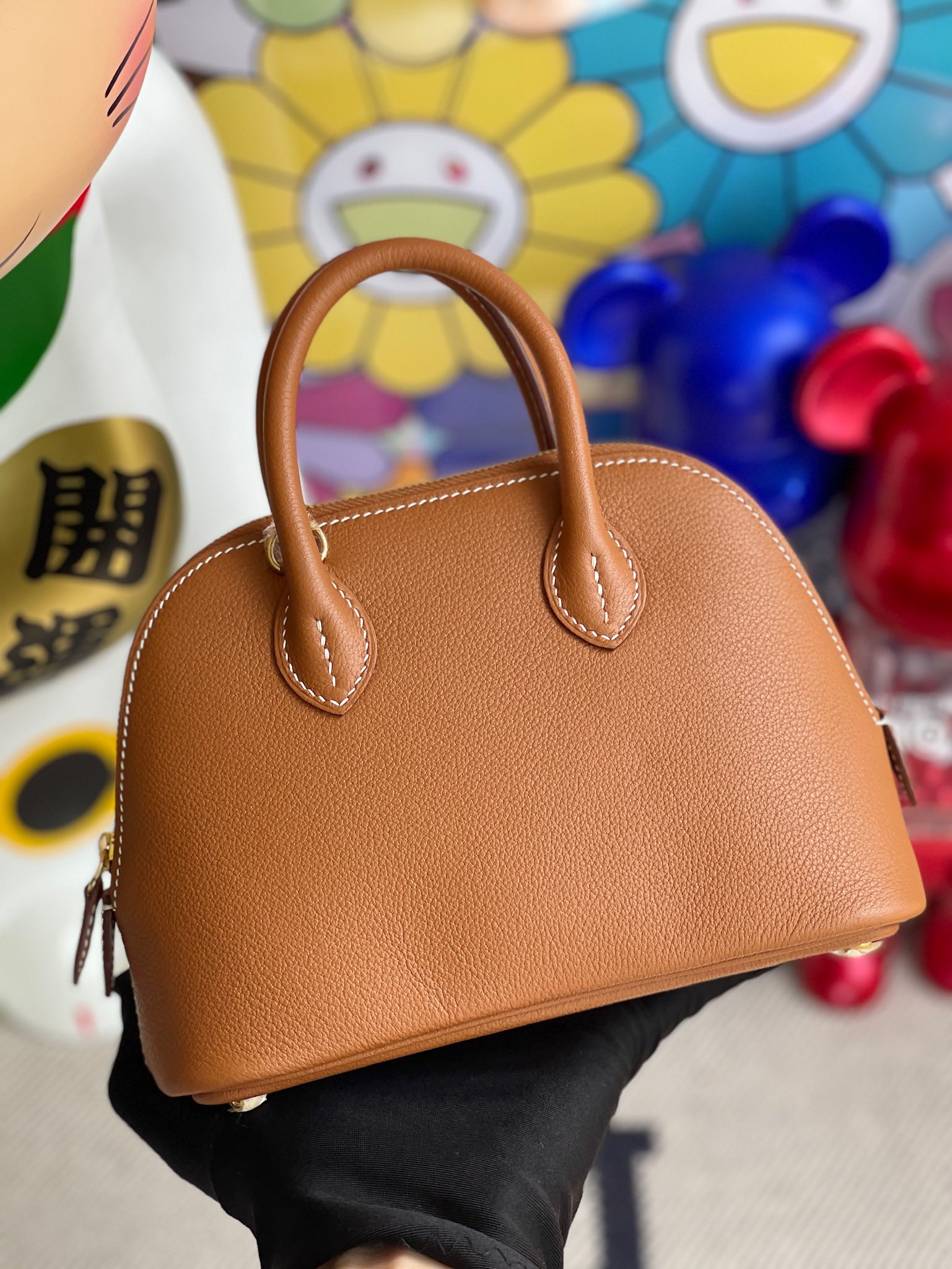Hermès（爱马仕）Mini bolide Chevre 山羊皮 ck37 金棕色 Gold 金扣 顶级手缝 定制