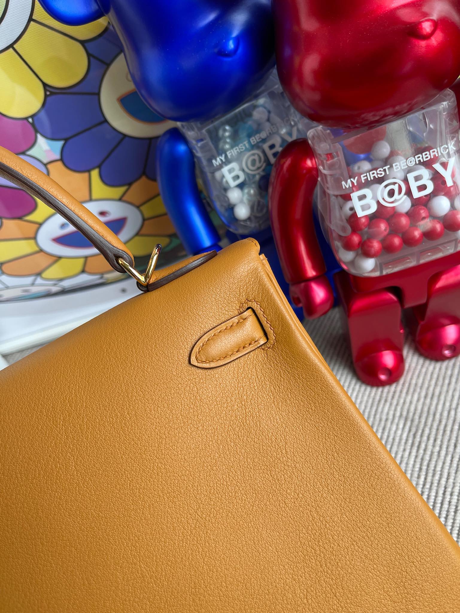 Hermès（爱马仕）Kelly 凯莉包 Swift S2 芝麻色 金扣 25cm 顶级手缝