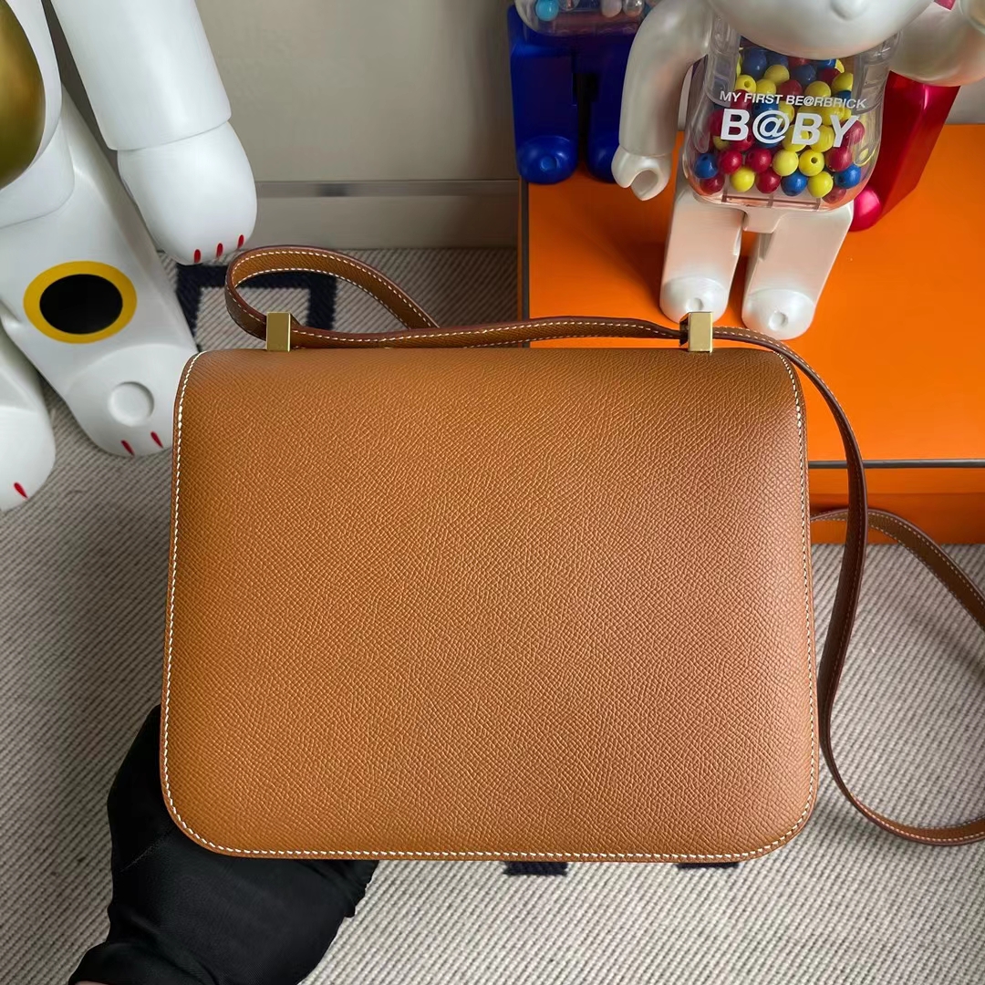 Hermès(爱马仕)Constance 康斯坦斯 epsom ck37 金棕色 金扣 24cm 顶级工艺 全手工缝制-拉尔森鳄鱼皮具定制 - 爱马仕包包官网 Hermès(爱马仕)Constance 康斯坦斯 epsom ck37 金棕色 金扣 24cm 顶级工艺 全手工缝制