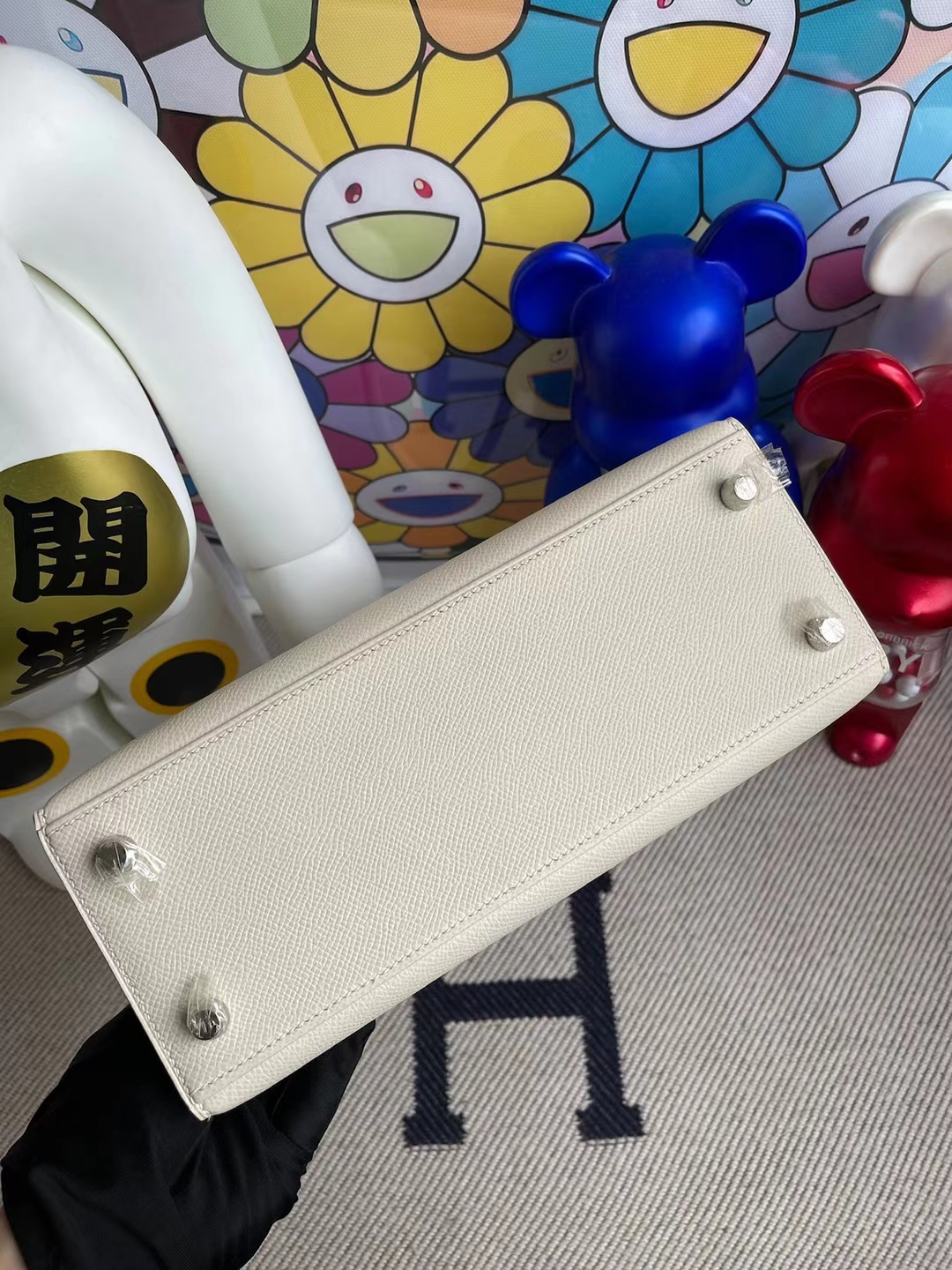 Hermès（爱马仕）Kelly 凯莉包 Epsom ck10 奶昔白 craie 顶级工艺 全手工缝制 银扣 25cm