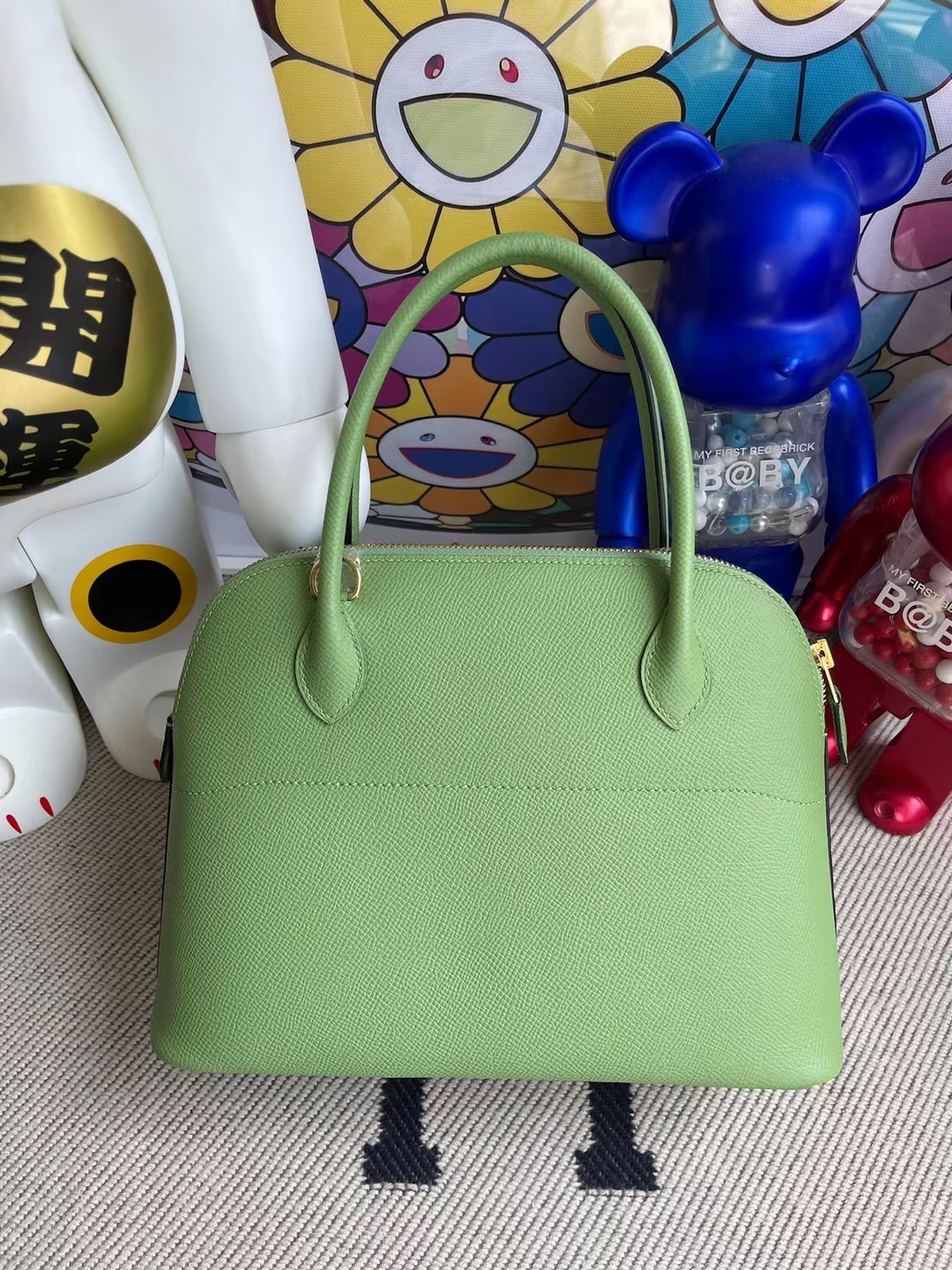 Hermès（爱马仕）Bolide 保龄球包 Epsom i3 牛油果绿 金扣 27cm