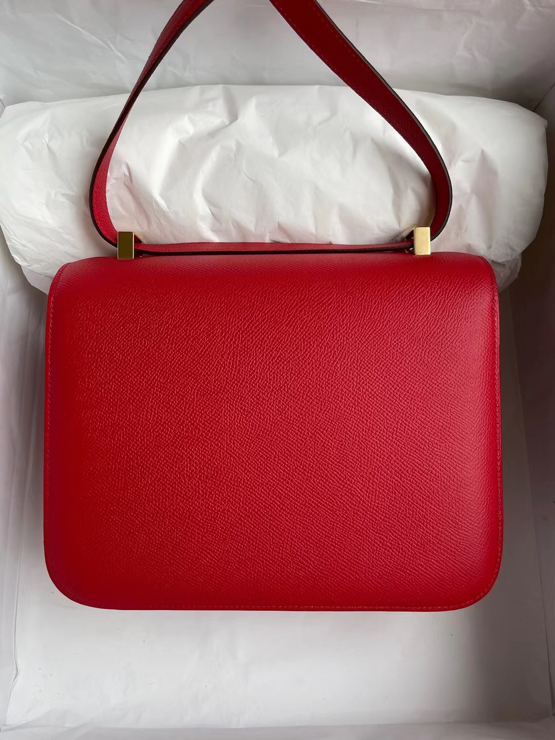Hermès（爱马仕）Constance 空姐包 Epsom Q5 国旗红 金扣 24cm