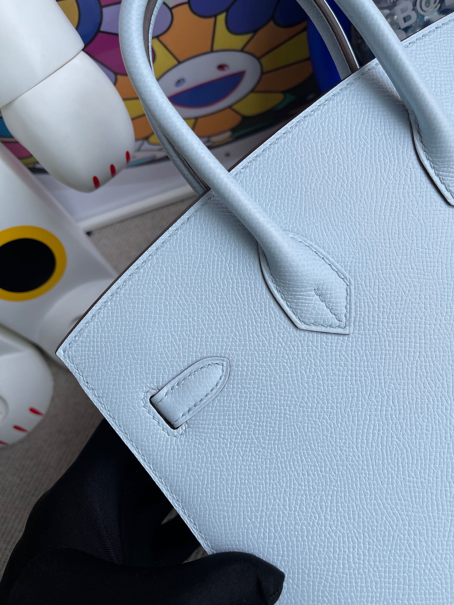 Hermès（爱马仕）Birkin 铂金包 Epsom 原厂掌纹皮 T0 雾蓝色 金扣 25cm 顶级手缝 定制