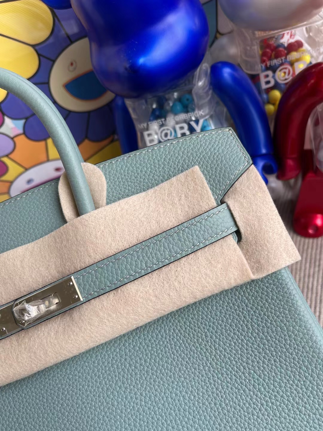 Hermès（爱马仕）Birkin 铂金包 togo 天青色 银扣 25cm 顶级工艺 全手工缝制